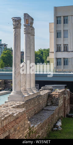 Reste der römischen Forum mitten in der modernen Stadt von Plovdiv, Bulgarien Stockfoto