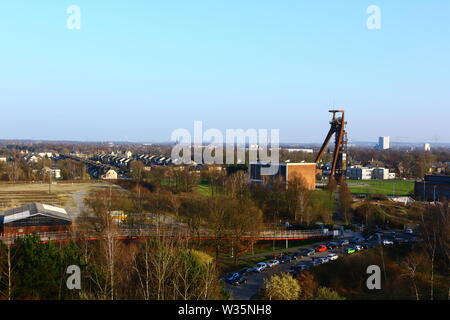 Blick in das stillgelegte Zeche Ewald Steinkohle-Bergwerk in Nordrhein-Westfalen, Deutschland Stockfoto