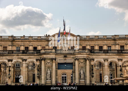 In BORDEAUX - FRANKREICH - AM 08/25/2017 - Hotel de Ville Stockfoto