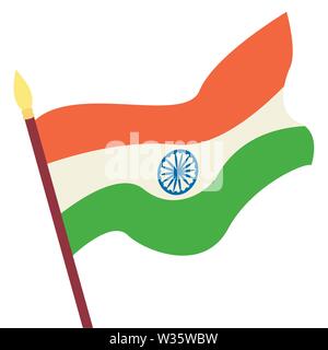 Flag pole Symbol indische happy Independence day Vector Illustration Stock Vektor