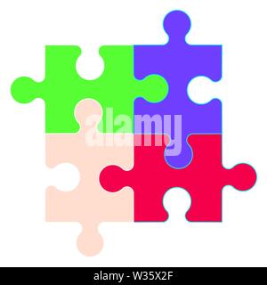 Puzzle Symbol in trendigem Design. Vector Graphic Illustration. Stock Vektor