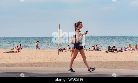 Der Strand in Chicago an einem heissen Sommertag - CHICAGO, USA - Juni 11, 2019 Stockfoto