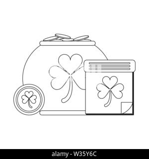 Saint Patricks Day irish Karikatur in Schwarz und Weiß Stock Vektor