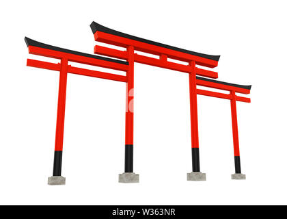 Torii Traditionelle japanische Tor isoliert Stockfoto