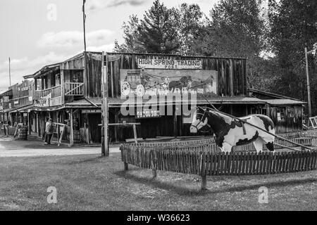 Vintage wilder westkanadischer Außenposten Stockfoto