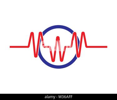Schallwelle Abbildung: Logo Vektor icon Vorlage Stockfoto