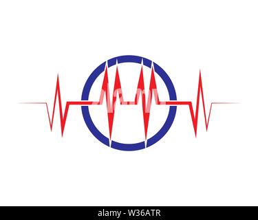 Schallwelle Abbildung: Logo Vektor icon Vorlage Stockfoto