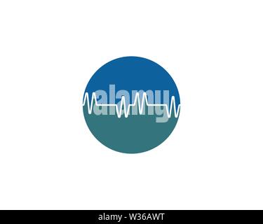 Schallwelle Abbildung: Logo Vektor icon Vorlage Stockfoto