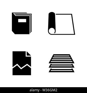 Dokument. Einfache ergänzende Vector Icons Set für Video, Mobile Anwendungen, Websites, Print Projekte und ihre Gestaltung. Abbildung schwarz auf weiß Backgrou Stock Vektor
