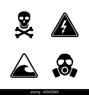 Gefahr. Einfache ergänzende Vector Icons Set für Video, Mobile Anwendungen, Websites, Print Projekte und ihre Gestaltung. Schwarz Abbildung auf weißem Hintergrund Stock Vektor