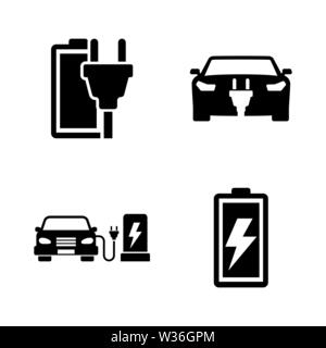 Electrocar. Einfache ergänzende Vector Icons Set für Video, Mobile Anwendungen, Websites, Print Projekte und ihre Gestaltung. Abbildung schwarz auf weiß Backgr Stock Vektor