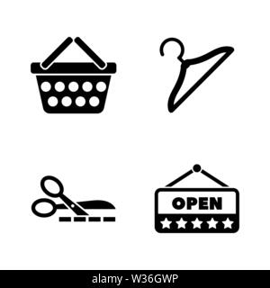 Shopping, Store. Einfache ergänzende Vector Icons Set für Video, Mobile Anwendungen, Websites, Print Projekte und ihre Gestaltung. Shopping, Store Symbol schwarz Il Stock Vektor