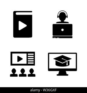 Online Bildung, Lernen. Einfache ergänzende Vector Icons Set für Video, Mobile Anwendungen, Websites drucken Projekte und ihre Gestaltung. Online Bildung Learnin Stock Vektor
