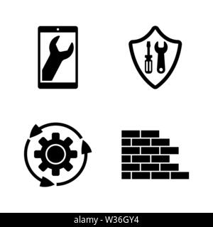 Telefon Firewall Konfiguration. Einfache ergänzende Vector Icons Set für Video, Mobile Anwendungen, Websites, Print Projekte und ihre Gestaltung. Firewall Konfiguration Stock Vektor