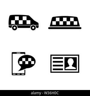 Taxi Service. Einfache ergänzende Vector Icons Set für Video, Mobile Anwendungen, Websites, Print Projekte und ihre Gestaltung. Taxi Service Symbol schwarz Illustra Stock Vektor