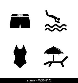Wasser, Schwimmbad. Einfache ergänzende Vector Icons Set für Video, Mobile Anwendungen, Websites, Print Projekte und ihre Gestaltung. Wasser, Schwimmbad Symbol Bla Stock Vektor