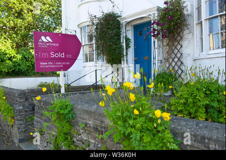 Haus zum Verkauf in der Stadtmitte bei Builth Wells Powys Wales UK Stockfoto