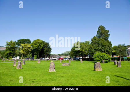 Gorsedd Kreis auf der Riverside Feld bei Builth Wells Powys Wales UK Stockfoto