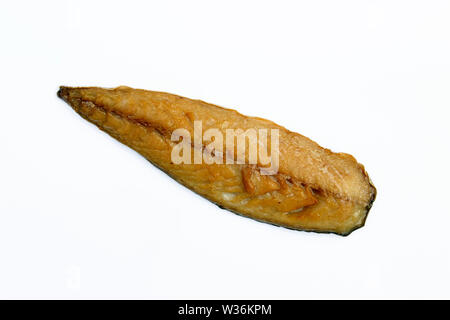 Makrelen - verantwortungsvoll aus dem Nordostatlantik bezogen. Hand filetiert und sanft mit Buchenholz für eine feine Süße geraucht. Stockfoto