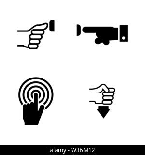 Tasten und Hand. Einfache ergänzende Vector Icons Set für Video, Mobile Anwendungen, Websites, Print Projekte und ihre Gestaltung. Schwarz auf Weiß Stock Vektor
