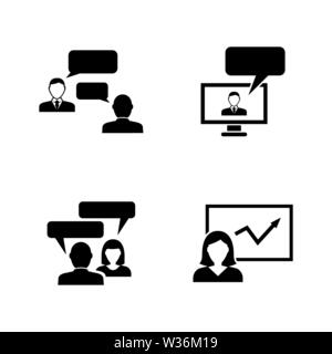 Consulting. Einfache ergänzende Vector Icons Set für Video, Mobile Anwendungen, Websites, Print Projekte und ihre Gestaltung. Abbildung schwarz auf weiß Backgr Stock Vektor