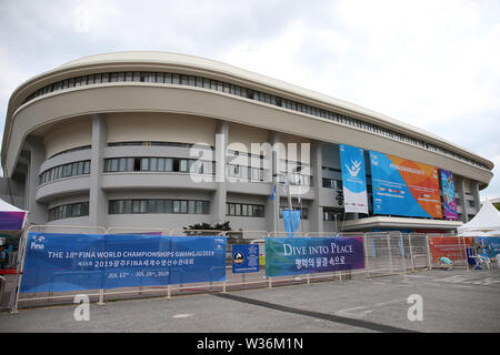 Gwangju, Südkorea. 12. Juli, 2019. Allgemeine Ansicht des Yeomju Gymnasium künstlerische Schwimmen: 18 FINA Wm Gwangju 2019 bei Yeomju Gymnasium in Gwangju, Südkorea. Credit: YUTAKA/LBA SPORT/Alamy leben Nachrichten Stockfoto