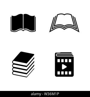 Buch. Einfache ergänzende Vector Icons Set für Video, Mobile Anwendungen, Websites, Print Projekte und ihre Gestaltung. Abbildung schwarz auf weißem Hintergrund. Stock Vektor