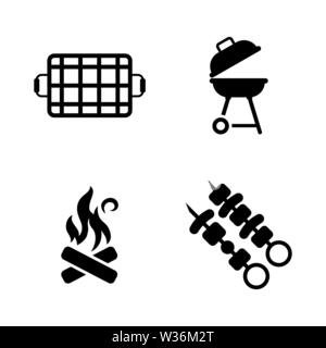 Grill. Einfache ergänzende Vector Icons Set für Video, Mobile Anwendungen, Websites, Print Projekte und ihre Gestaltung. Abbildung schwarz auf weiß Backgrou Stock Vektor