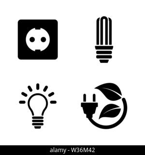 Elektrizität. Einfache ergänzende Vector Icons Set für Video, Mobile Anwendungen, Websites, Print Projekte und ihre Gestaltung. Strom Symbol schwarz Illustrati Stock Vektor