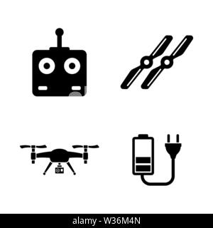 Die Drohne, Quadrocopter. Einfache ergänzende Vector Icons Set für Video, Mobile Anwendungen, Websites, Print Projekte und ihre Gestaltung. Die Drohne, Quadrocopter ic Stock Vektor