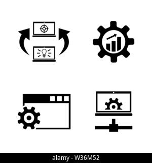 Entwicklung, Programmierung. Einfache ergänzende Vector Icons Set für Video, Mobile Anwendungen, Websites, Print Projekte und ihre Gestaltung. Entwicklung, Programmierung Stock Vektor