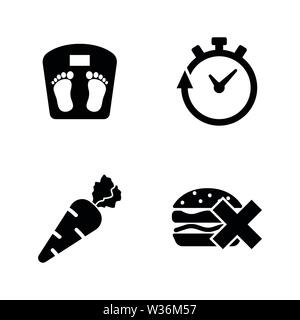 Gewichtsverlust, Brennen Ernährung. Einfache ergänzende Vector Icons Set für Video, Mobile Anwendungen, Websites, Print Projekte und ihre Gestaltung. Gewichtsverlust, Brennen Sterben Stock Vektor