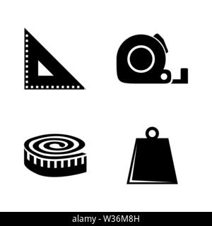 Messwerkzeuge Lineale. Einfache ergänzende Vector Icons Set für Video, Mobile Anwendungen, Websites, Print Projekte und ihre Gestaltung. Messwerkzeuge Lineale ic Stock Vektor
