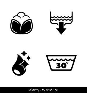Bekleidung, Wäsche waschen. Einfache ergänzende Vector Icons Set für Video, Mobile Anwendungen, Websites, Print Projekte und ihre Gestaltung. Pflege Wäsche Washin Stock Vektor