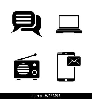 Media Broadcasting. Einfache ergänzende Vector Icons Set für Video, Mobile Anwendungen, Websites, Print Projekte und ihre Gestaltung. Media Broadcasting Symbol Schwarz F Stock Vektor