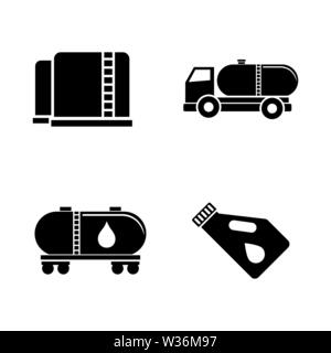 Ölindustrie. Einfache ergänzende Vector Icons Set für Video, Mobile Anwendungen, Websites, Print Projekte und ihre Gestaltung. Öl Industrie Symbol schwarz Illustra Stock Vektor