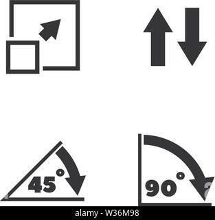 Drehen Pfeil, Drehen. Einfache ergänzende Vector Icons Set für Video, Mobile Anwendungen, Websites, Print Projekte und ihre Gestaltung. Drehen Pfeil symbol Schwarz F Stock Vektor