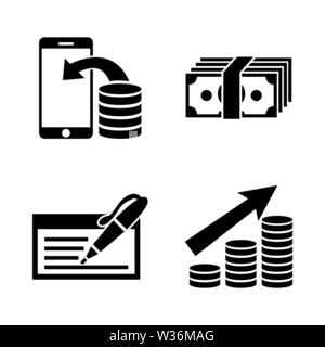 Geld investieren. Einfache ergänzende Vector Icons Set für Video, Mobile Anwendungen, Websites, Print Projekte und ihre Gestaltung. Geld investieren Symbol schwarz Il Stock Vektor