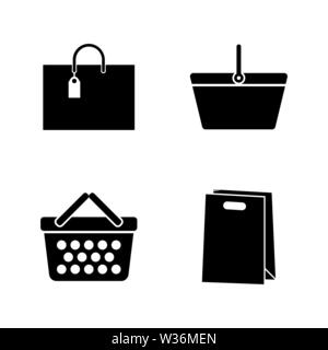 Einkaufstaschen, Paket. Einfache ergänzende Vector Icons Set für Video, Mobile Anwendungen, Websites, Print Projekte und ihre Gestaltung. Einkaufstaschen, Paket Symbol Stock Vektor
