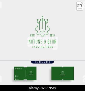 Natur Gang logo Vektor farm Industry Line Symbol zeichen isoliert Stock Vektor
