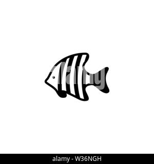 Fisch vector Symbol. Einfache flache Symbol auf weißem Hintergrund Stock Vektor