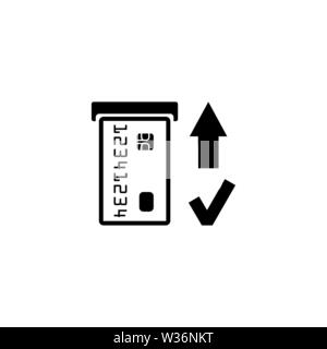 Legen Sie Kreditkarte. Shopping. Bank ATM Vektor icon. Einfache flache Symbol auf weißem Hintergrund Stock Vektor