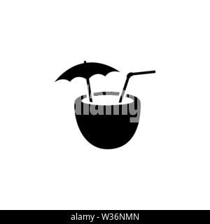 Coconut Cocktail Vektor icon. Einfache flache Symbol auf weißem Hintergrund Stock Vektor