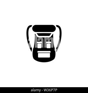Sport Rucksack. Flache Vektor Icon. Einfach schwarzes Symbol auf weißem Hintergrund Stock Vektor