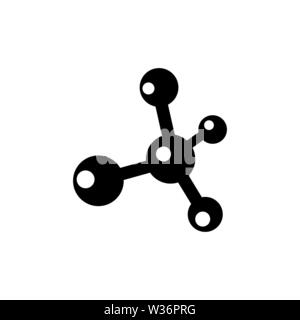 Molekül. Flache Vektor Icon. Einfach schwarzes Symbol auf weißem Hintergrund Stock Vektor