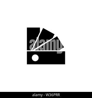 Farbpalette Guide Pantone. Flache Vektor Icon. Einfach schwarzes Symbol auf weißem Hintergrund Stock Vektor