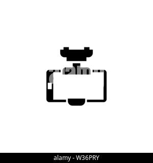 Smartphone Autohalterung. Flache Vektor Icon. Einfach schwarzes Symbol auf weißem Hintergrund Stock Vektor