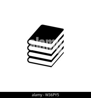 Buchen Sie Stapel. Flache Vektor Icon Abbildung. Einfach schwarzes Symbol auf weißem Hintergrund. Buchen Sie Stapel sign Design Template für Web und mobile UI-Element Stock Vektor