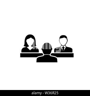 Politische Debatten. Flache Vektor Icon Abbildung. Einfach schwarzes Symbol auf weißem Hintergrund. Politische Debatten sign Design Template für Web und mobile U Stock Vektor