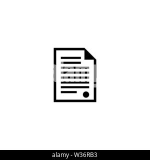 Zertifikat dokumentieren. Flache Vektor Icon Abbildung. Einfach schwarzes Symbol auf weißem Hintergrund. Zertifikat Dokument sign Design Template für Web und Mo Stock Vektor